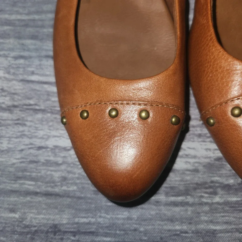 Korks Ease Leather‎ Flats Studded Pointed Toe Balletcore Anabel Shoes 6.5